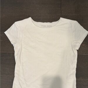 Pink Rose Modal Blend Tee in Cream